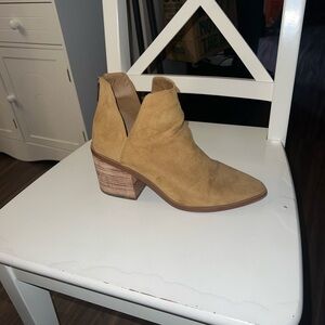 BP Brynne Tan Ankle Booties with Block Heel